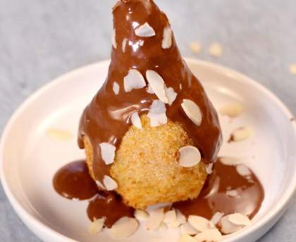 Poire panée facon poire belle Hélène