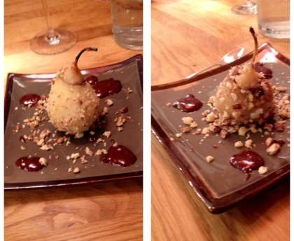 Poire surprise au coeur coulant chocolat