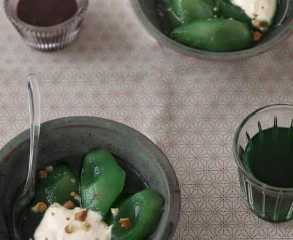 Poires à la menthe