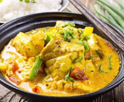 Poisson aux épices et au lait de coco
