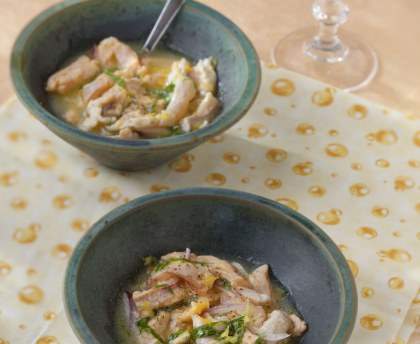 Poisson cru mariné à la menthe
