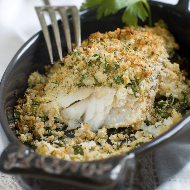 Poisson en croûte d'herbes