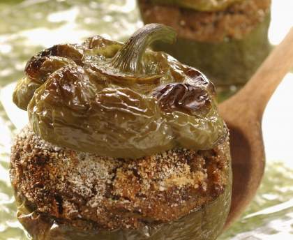 Poivrons farcis à la purée d'aubergines