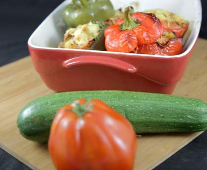 Poivrons farcis aux courgettes