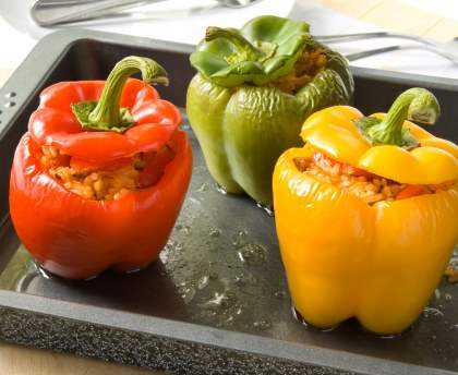 Poivrons farcis thon tomate fromage blanc 