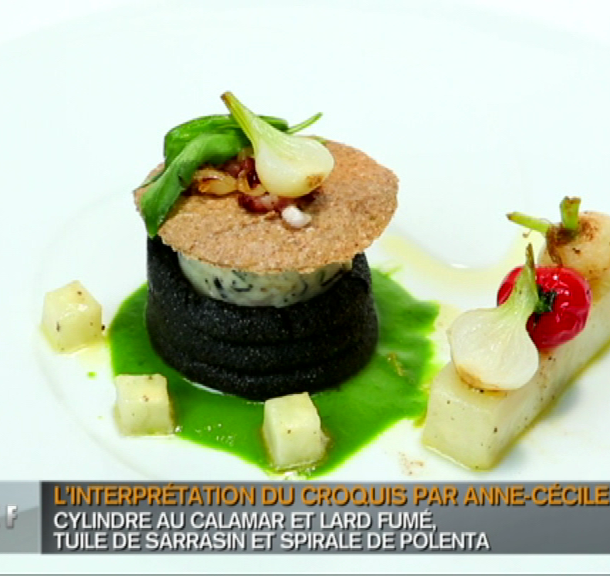 Polenta à l'encre de seiche