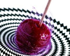 Pomme d'amour en fil de sucre