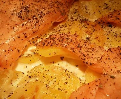 Pommes au four au saumon