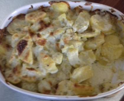 Pommes de terre gratinées à la Fourme d'Ambert