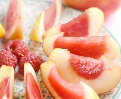 Pommes fourrées framboises citron