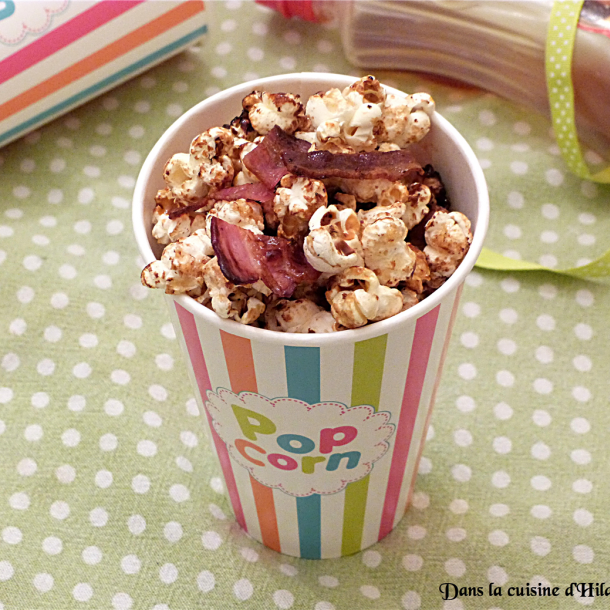 Pop corn apéritif au bacon et sirop d’érable