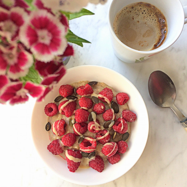 Porridge amande et framboises