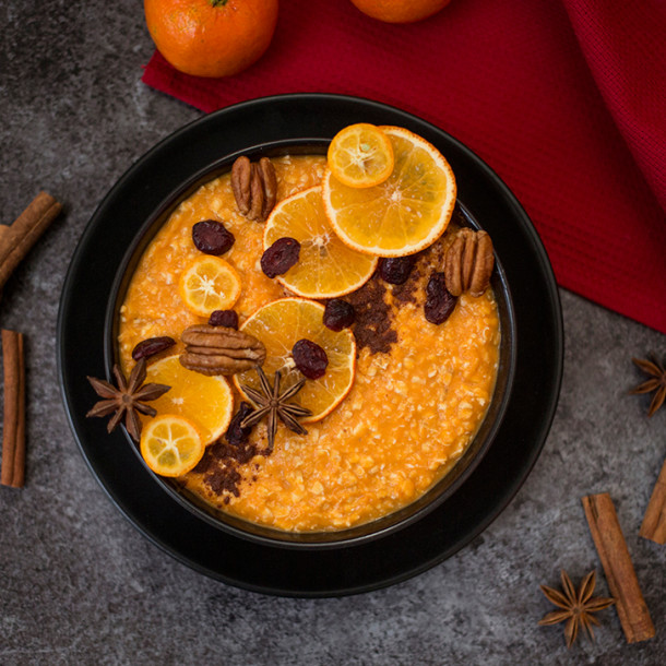 Porridge au potiron fruits secs et épices