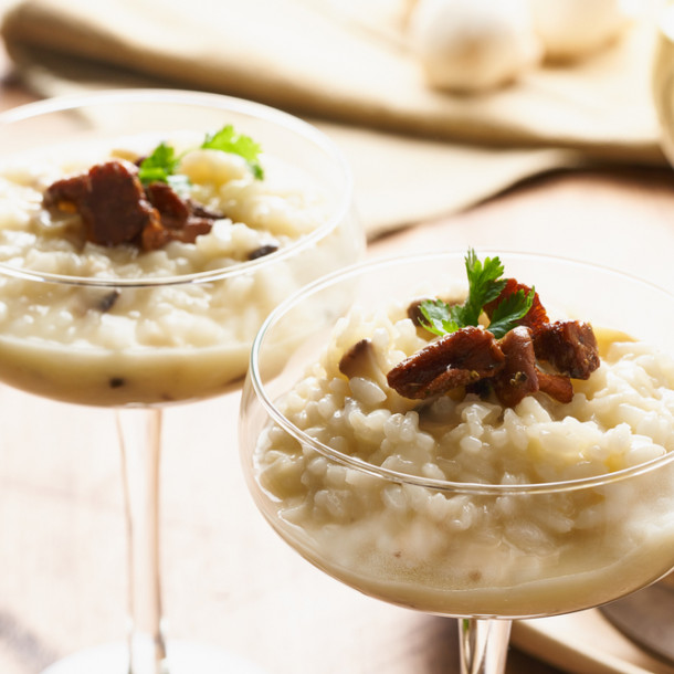 Porridge crémeux aux flocons de quinoa et champignons  {sans gluten, sans oeufs}