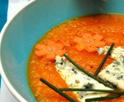 potage de carotte au roquefort