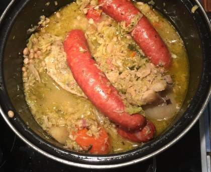 Potée au chou et vin blanc