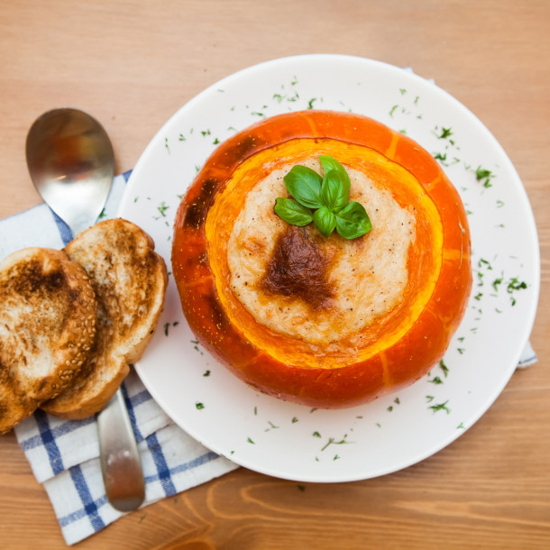 Potimarron farci au fromage de chèvre