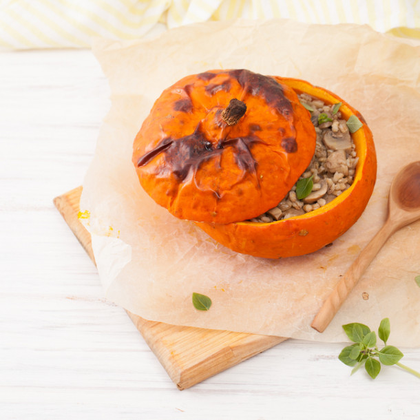 Potimarron farci aux lentilles
