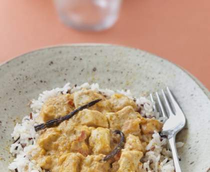 Poulet à la vanille et au lait de coco épicé