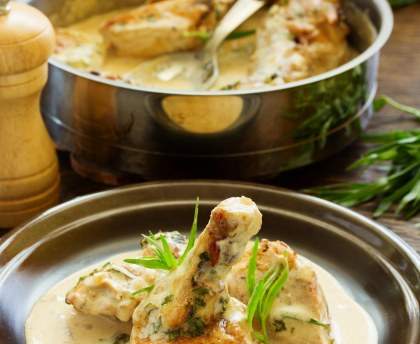 Poulet à l'estragon (pommes de terre & poireaux)