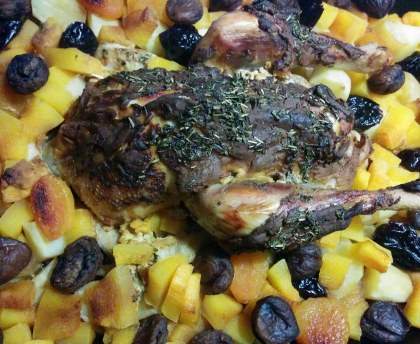 Poulet abricots, pruneaux et châtaignes