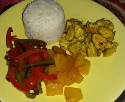 Poulet ananas miel curry