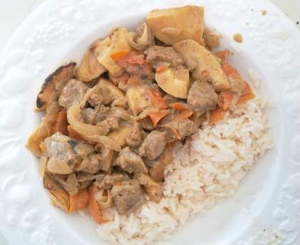 Poulet au carottes et curry