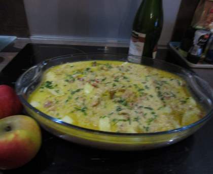 Poulet au cidre et au curry