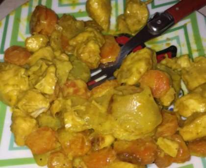 Poulet aux carottes et à la crème de curry