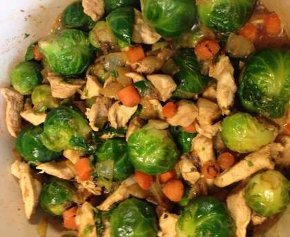 Poulet aux choux de Bruxelles
