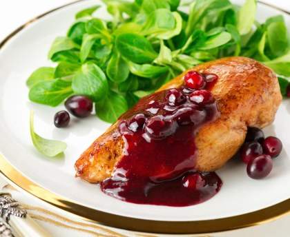 Poulet aux cranberries / canneberges