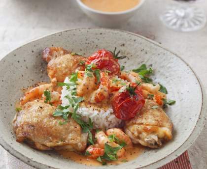 Poulet aux écrevisses rapide