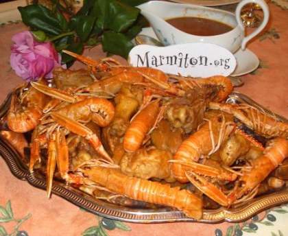 Poulet aux langoustines