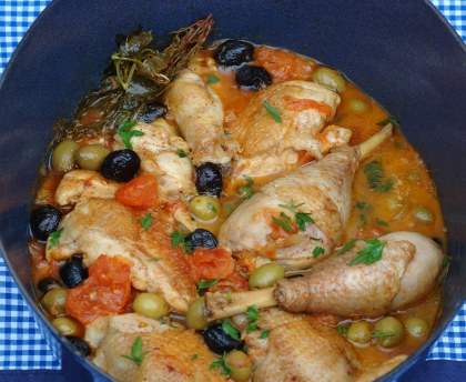 Poulet aux olives au four