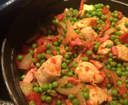 Poulet aux petits pois