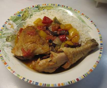 Poulet basquaise à l'armagnac