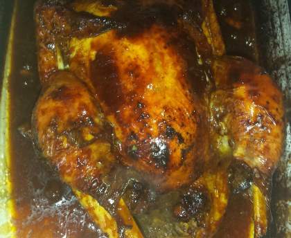 Poulet entier laqué 