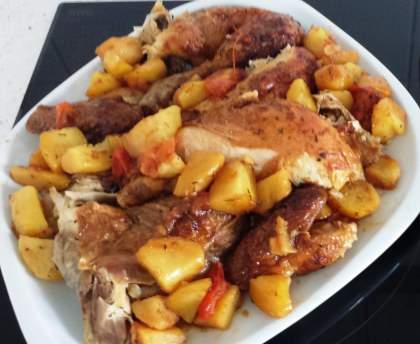 Poulet fermier des landes et ses pommes grenailles