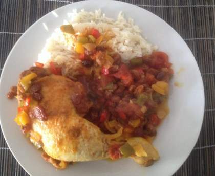 Poulet mijoté à la grecque