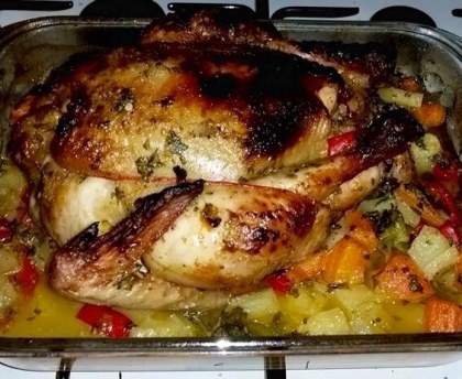 Poulet rôti à la pistache