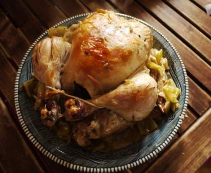 Poulet rôti en cocotte au four