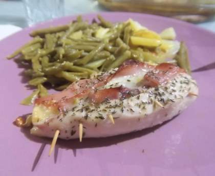 Poulet roulé au bacon et chèvre