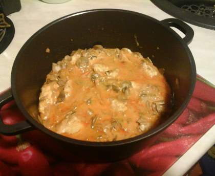 Poulet stroganoff