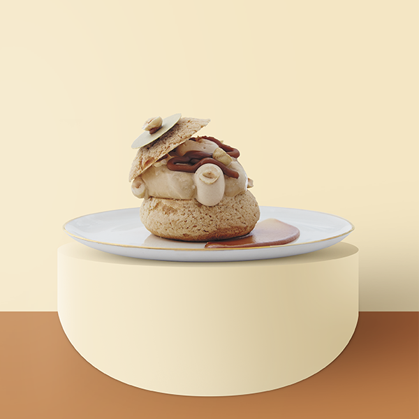 Profiterole & sa crème glacée caramel salé