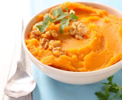 Purée de citrouille butternut et patate douce