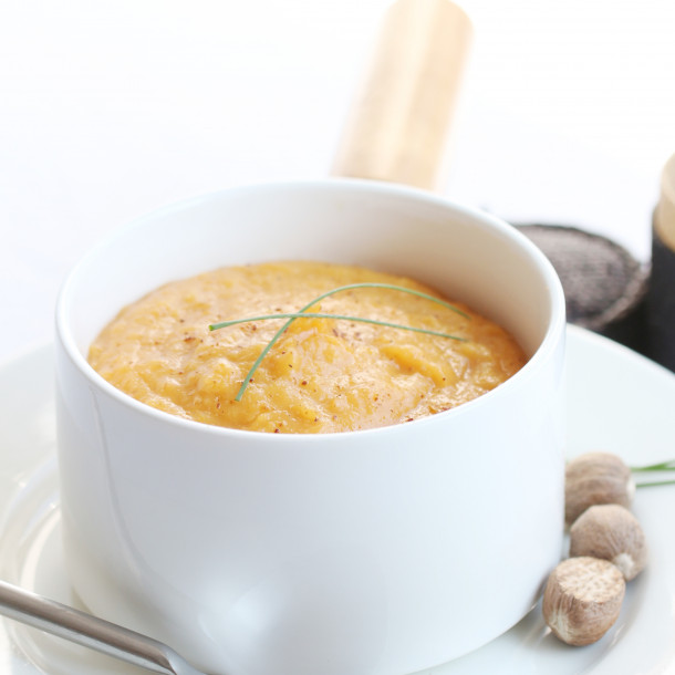 Purée Potiron, Patate Douce & Lait de Coco