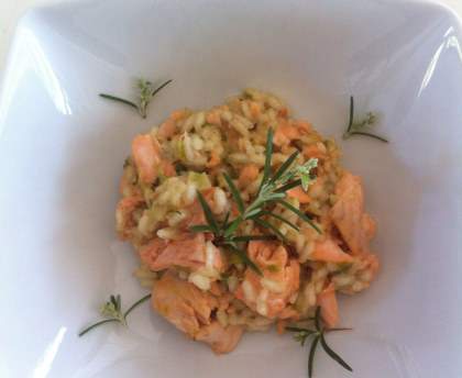Quasi risotto au saumon et poireau