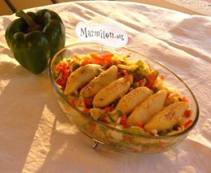 Quenelles gratinées poivrons oignons