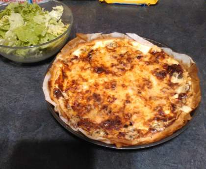Quiche au bleu d'auvergne et aux lardons