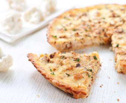Quiche au chou-fleur et aux champignons
